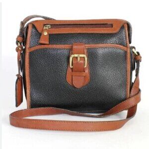 Liz Claiborne 90's Vintage Genuine Leather Purse with cross body strap EUC